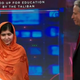 Malala Yousafzai is greeted by Jon Stewart on The Daily Show. (Screenshot from The Daily Show/Comedy Central)